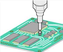 プリント基板へのハンダ付け（点塗布）