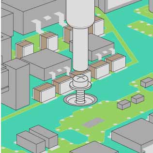 基板の固定にネジ締め