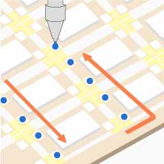 導電性ペーストの微少点塗布